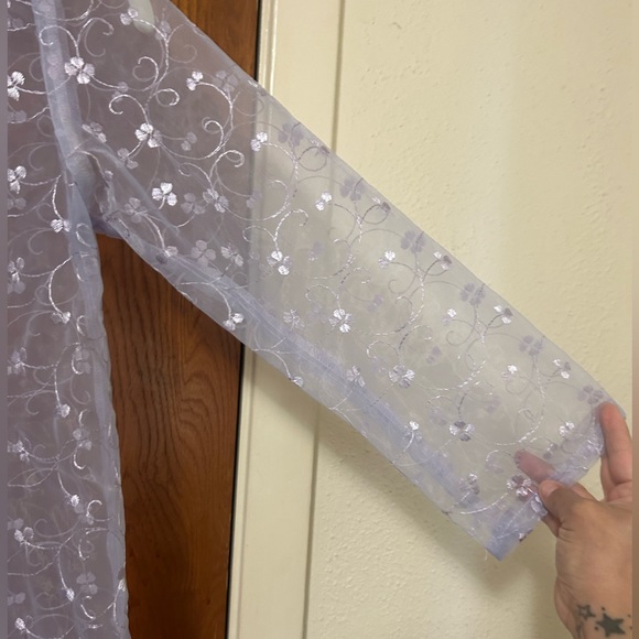 Vintage sheer polyester formal jacket , lavender - Picture 2 of 5